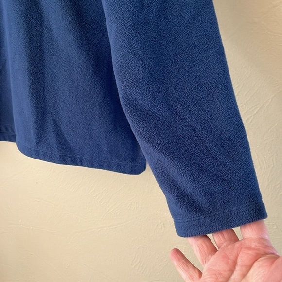 Lands End Micro Fleece Pullover Size M 10–12 Button in Front Crew Neck Buttons - Picture 4 of 13